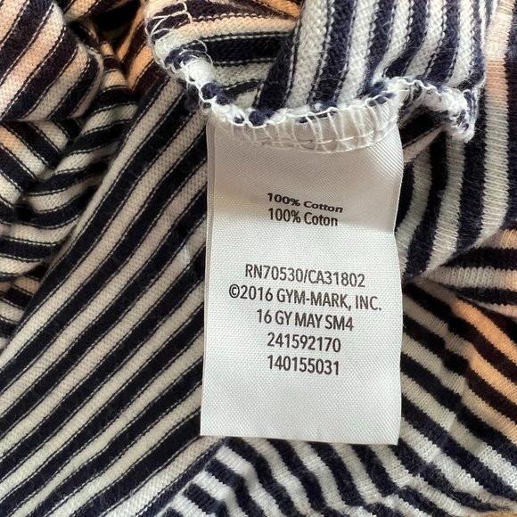Girl's Gymboree 100% Cotton Ruffle Tank Top M 7/8 Blue White Stripe Like New! - Picture 4 of 4